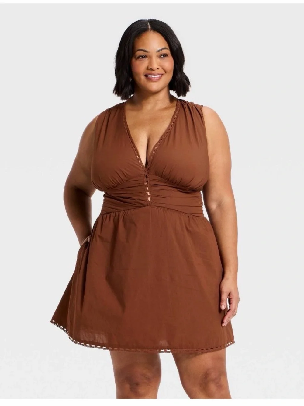 a new day Rust Brown V-Neck Sleeveless Dress